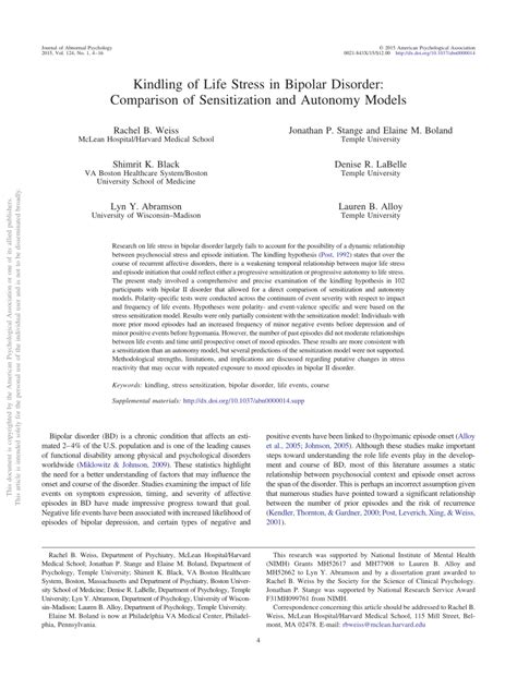 kindling bdscr|Kindling of Life Stress in Bipolar Disorder: Comparison of .